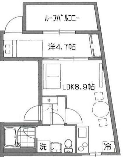 ファブール世田谷仙川-再契約型-(1LDK/2階)の間取り写真