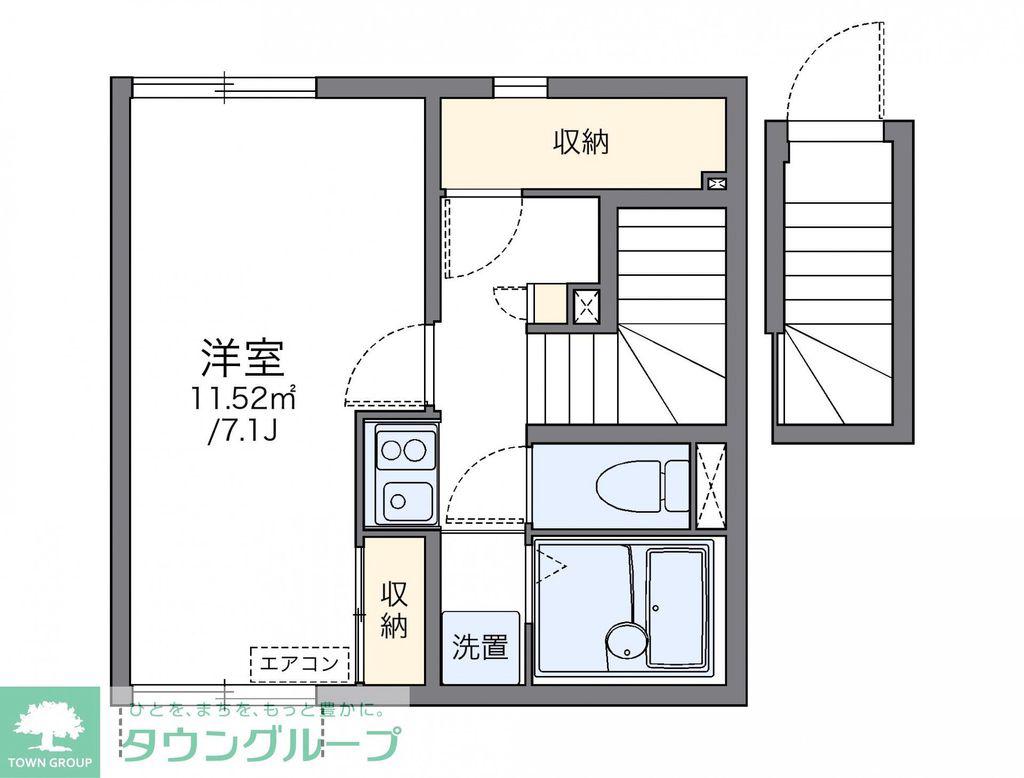 レオネクストアルカディア笠寺(1K/2階)の間取り写真