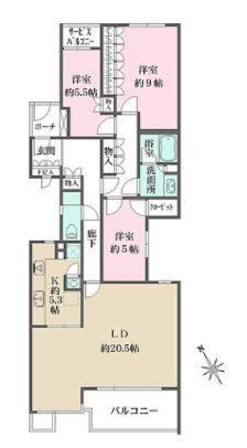 Uガーデン杉並(3LDK/2階)の間取り写真