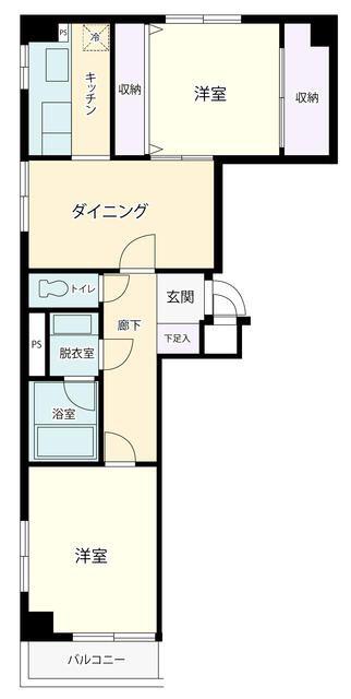 AZ武蔵小山(1LDK/4階)の間取り写真
