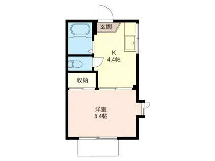 アズール湘南(1K/2階)の間取り写真