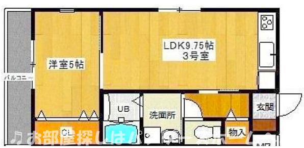 シェルグランデ招提元町II(1LDK/3階)の間取り写真