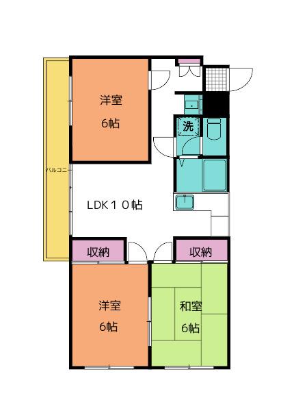 アクティーコーポ(3LDK/2階)の間取り写真