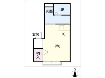シティハイムWING(ワンルーム/1階)の間取り写真