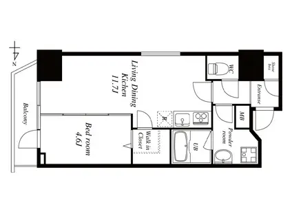 エルスタンザ駒形(1LDK/12階)の間取り写真