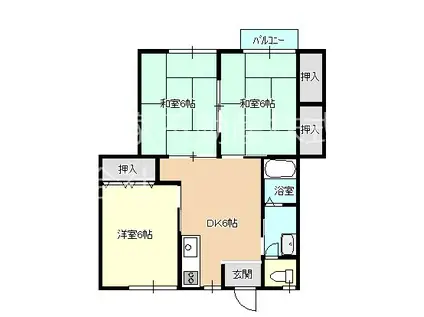 アメニティ幸(3DK/2階)の間取り写真