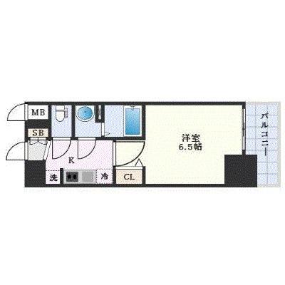 ララプレイス天王寺シエロ(1K/14階)の間取り写真