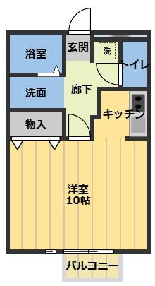 シャルム(1K/1階)の間取り写真