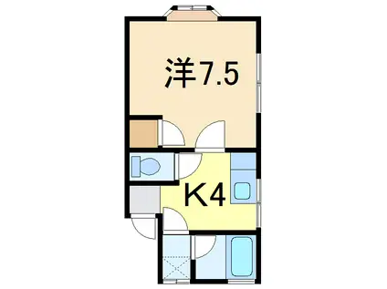 コーポO3(1K/1階)の間取り写真