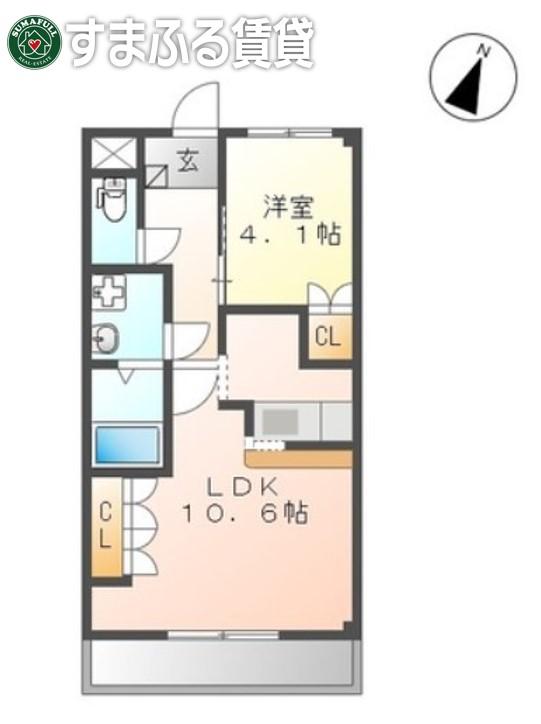 プランドール(1LDK/1階)の間取り写真