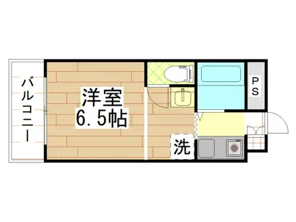 プリエール光陽(1K/2階)の間取り写真