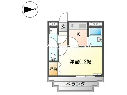 グランチェスタ(1K/2階)の間取り写真