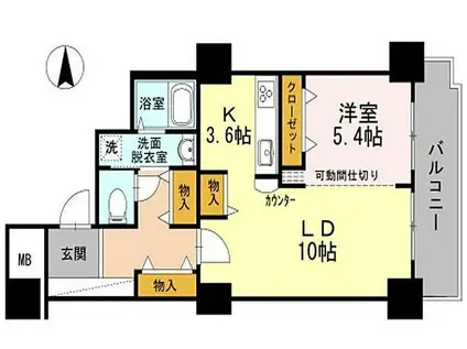 品川シーサイドビュータワーII(1LDK/28階)の間取り写真