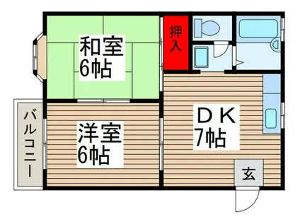 メゾンアーベインII(2DK/2階)の間取り写真