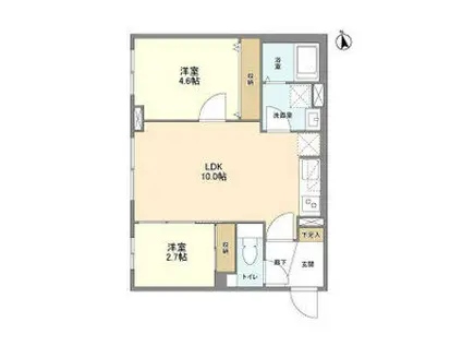 ウェルスクエア祖師ヶ谷大蔵(2LDK/3階)の間取り写真