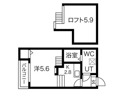 OAK TREE MAISON志賀(1K/1階)の間取り写真