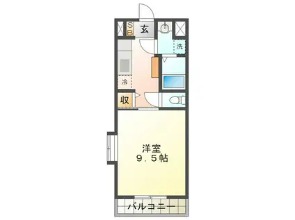 幸マンション(1K/2階)の間取り写真