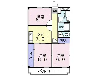 エンゲルベルク(3DK/3階)の間取り写真