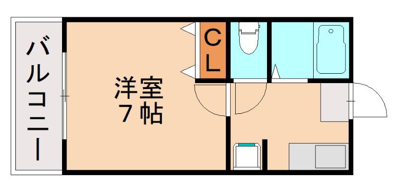 レトアK(1K/1階)の間取り写真