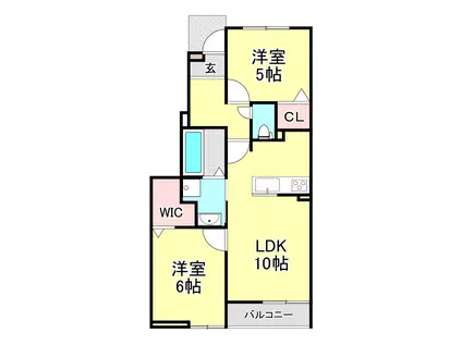 カーサ・彩(2LDK/1階)の間取り写真