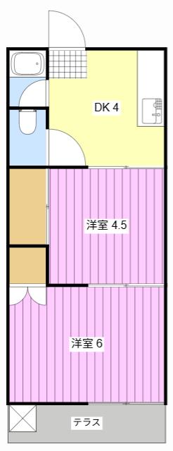 スズキアパート(2DK/1階)の間取り写真