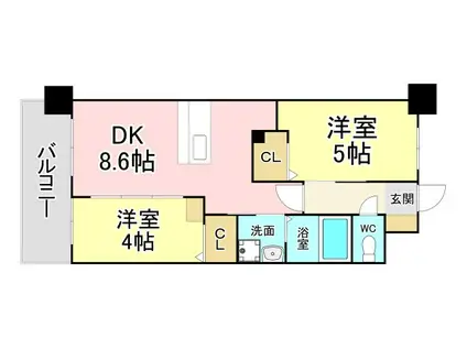 コンダクトレジデンスHIGUCHIMACHI(2DK/2階)の間取り写真