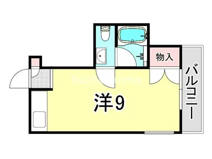 キューブ武庫川I(ワンルーム/2階)の間取り写真