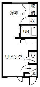 エスポアール(1DK/1階)の間取り写真