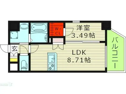 サムティ京橋クリア(1LDK/11階)の間取り写真