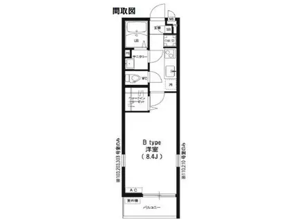 リブリ・シェーヌ(1K/3階)の間取り写真