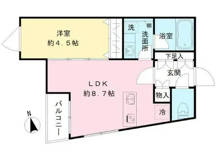 COEUR BLANC八幡山(1LDK/3階)の間取り写真