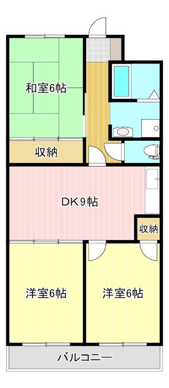 グリーンバレー和合(3DK/2階)の間取り写真