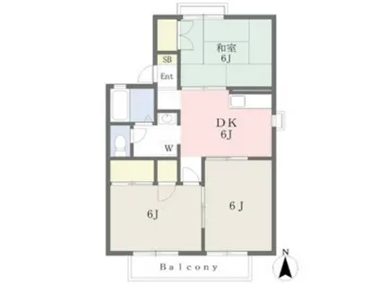 ファミール関口(3DK/2階)の間取り写真