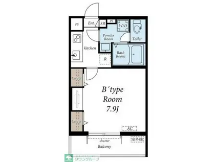 グレイス北松戸II(1K/3階)の間取り写真