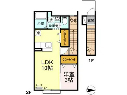 セジュールFKII(2LDK/1階)の間取り写真