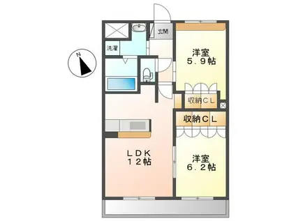 コーポ・サカシタ C棟(2LDK/2階)の間取り写真