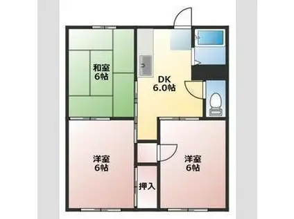 フレグランス大畑(3DK/2階)の間取り写真