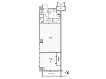 六本木デュープレックスエムズ(1LDK/2階)の間取り写真
