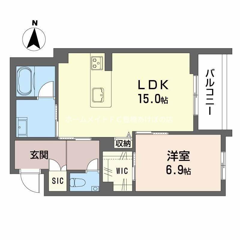 アルフラット オリーブ(1LDK/2階)の間取り写真