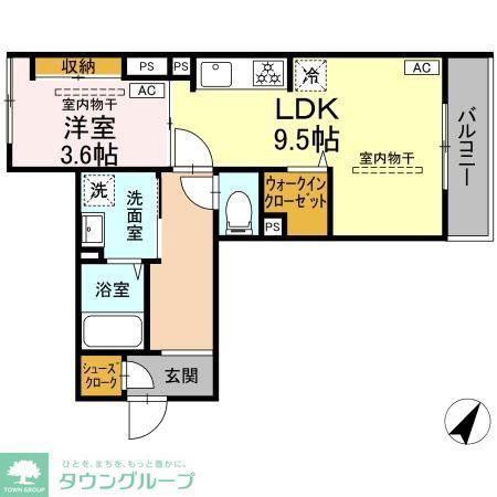 コルザ南台(1LDK/3階)の間取り写真