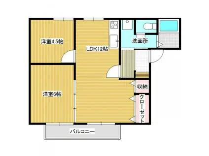 サンピアみどり野(2LDK/1階)の間取り写真