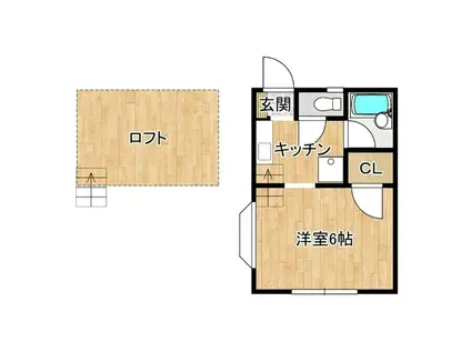 コーポ・サンライズ(1K/1階)の間取り写真