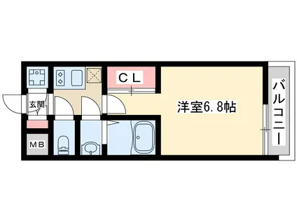 ディームス新大阪(1K/5階)の間取り写真