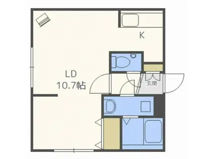 スタジオエム(1K/4階)の間取り写真