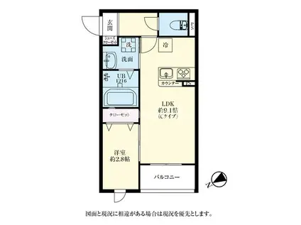 フェリシア馬出ファミリア(1LDK/5階)の間取り写真
