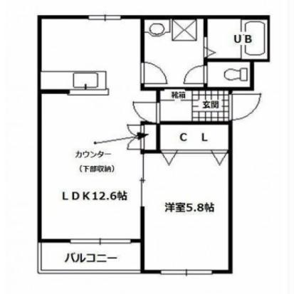 ラピスコートII(1LDK/3階)の間取り写真