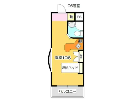 ラ・パルフェ・ド・コロン(ワンルーム/2階)の間取り写真