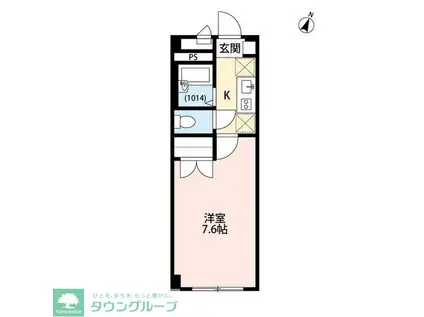 アンプルールフェール上福岡II(1K/1階)の間取り写真