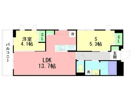 GRAND RESIDENCE UCHIYAMA IV(2LDK/1階)の間取り写真