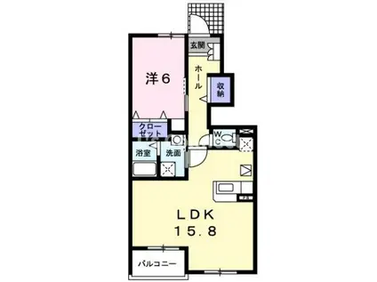 アンジュ II(1LDK/1階)の間取り写真